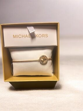 Michael Kors Gold-tone CZ Logo Bracelet NWT